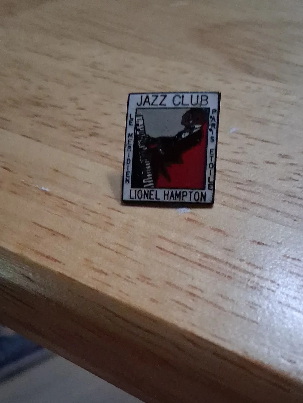 Lionel Hampton Jazz Club Enamel Tie And Lepal Pin - Red, Black, Cream